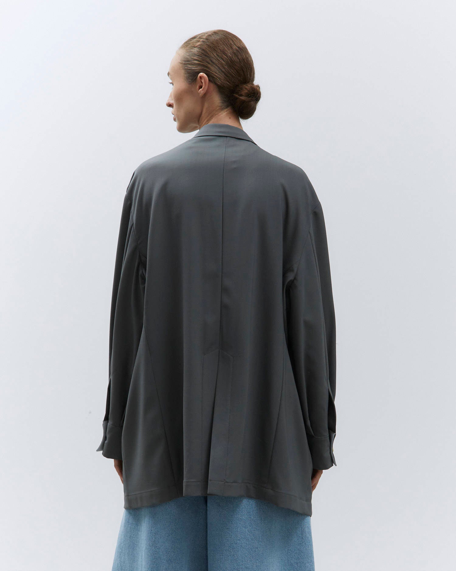 OVERSHIRT WOOL CANVAS Smoke