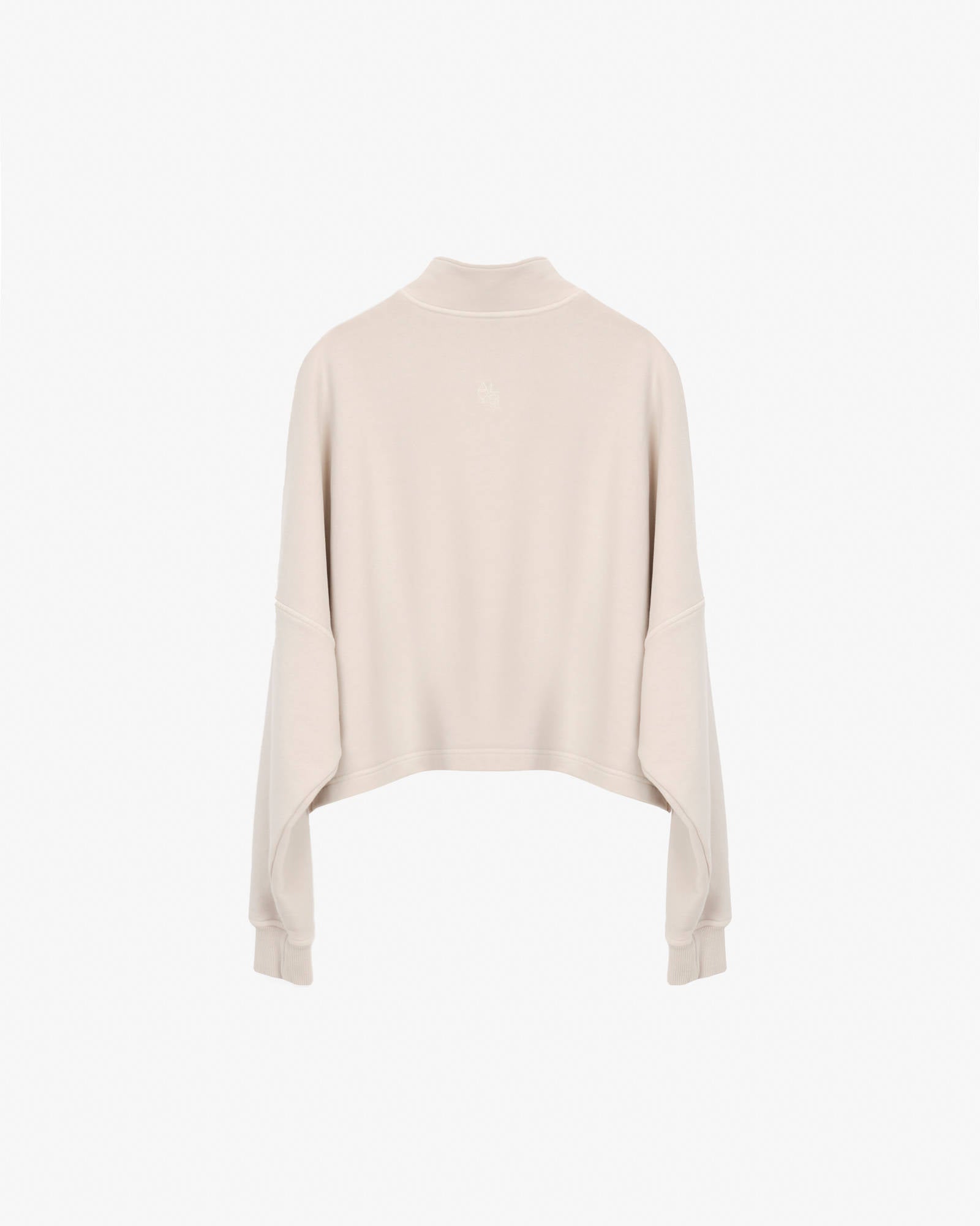 CROPPED SWEATSHIRT WITH EMBROIDERY Sand