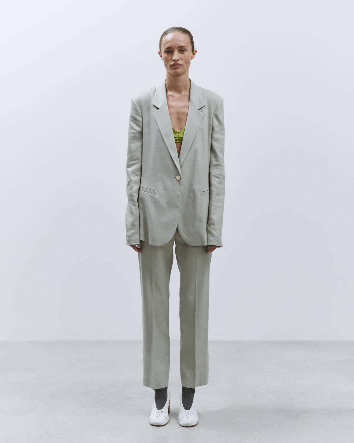 TAILORED BLAZER LINEN STRETCH STONE