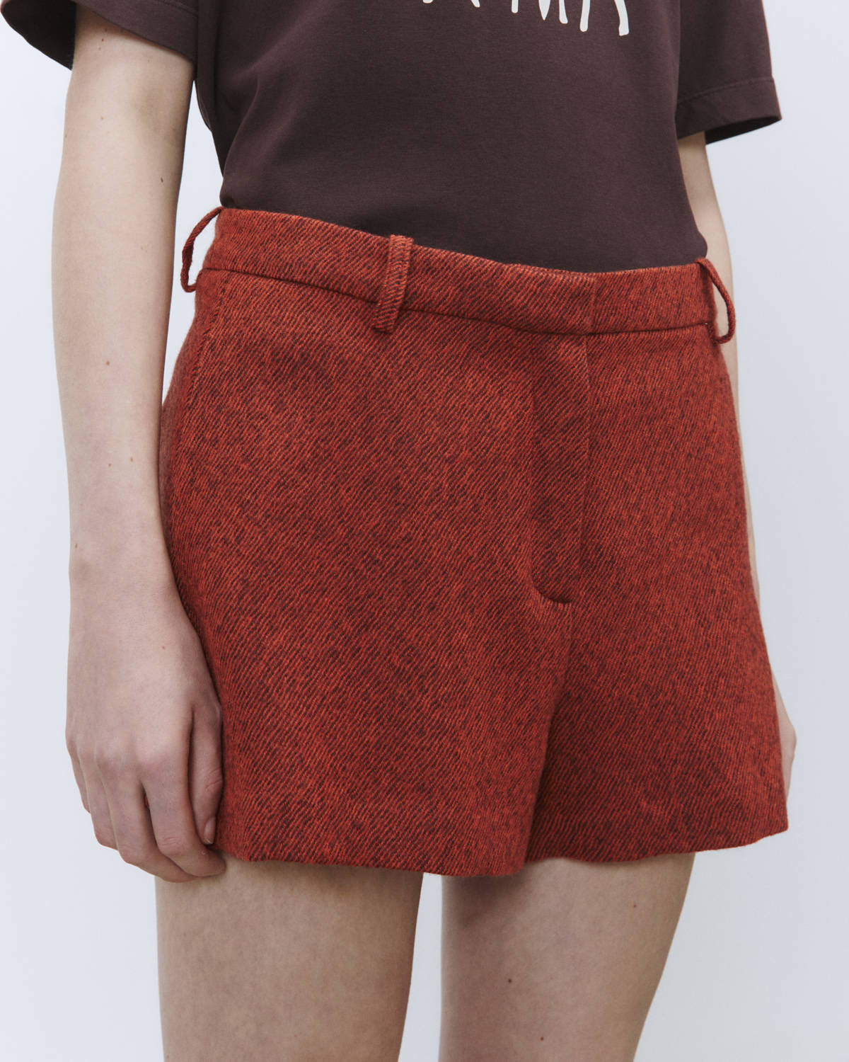 DIAGONAL CASHEMIRE SHORTS
