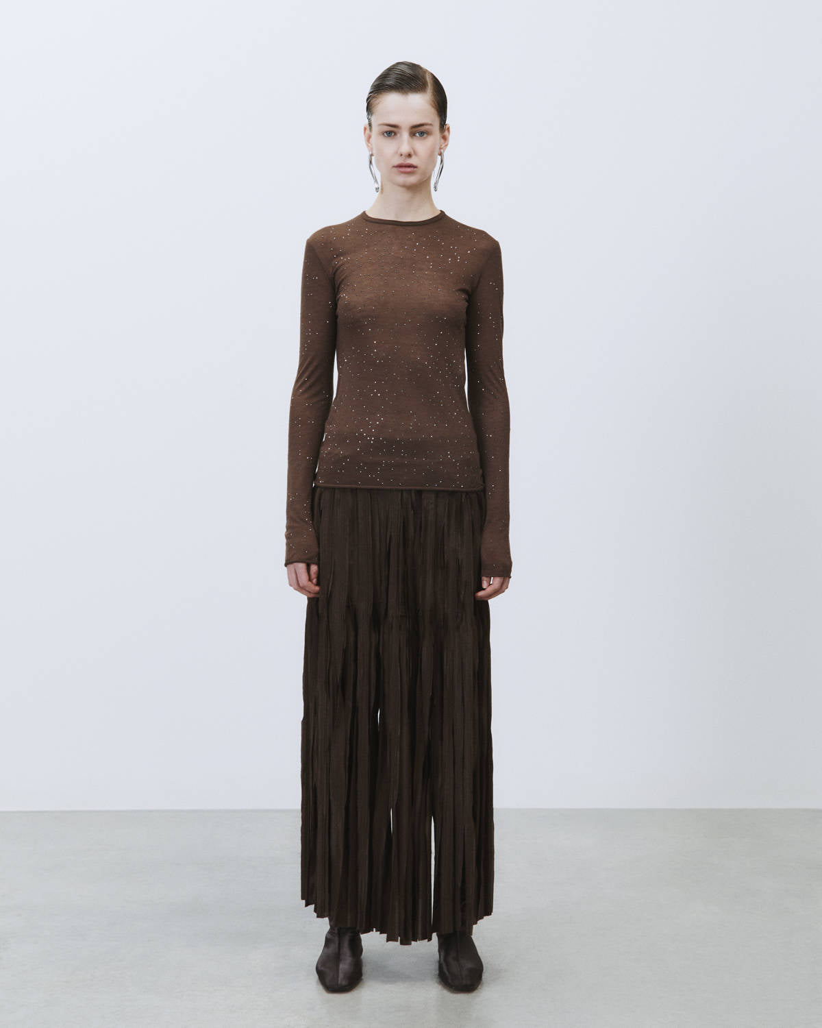 JERSEY SWEATER WITH RHINESTONE APPLICATIONS