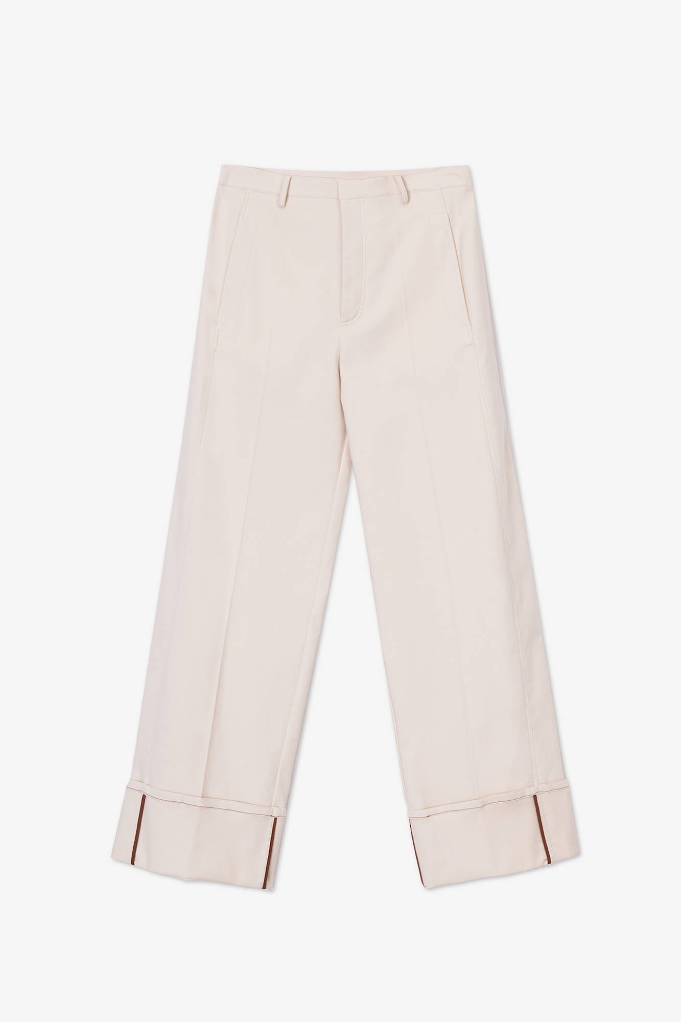 WIDE LEG PANTS WITH MERINGUE STITCHING