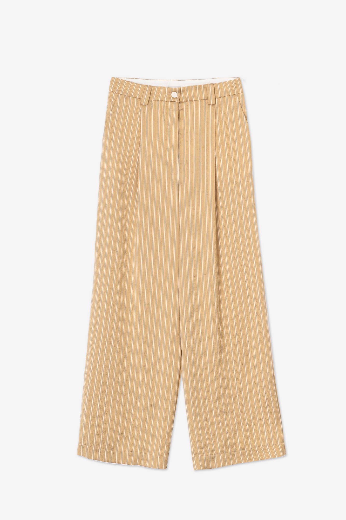 STRIPED SATIN TAILORED TROUSERS