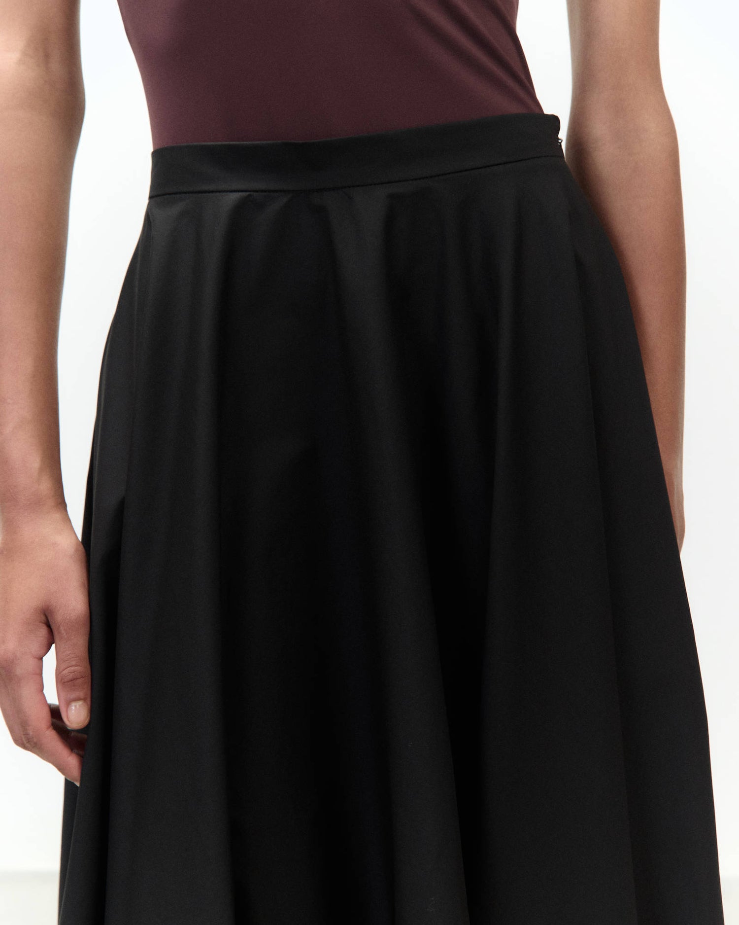 FLARED POPLIN SKIRT
