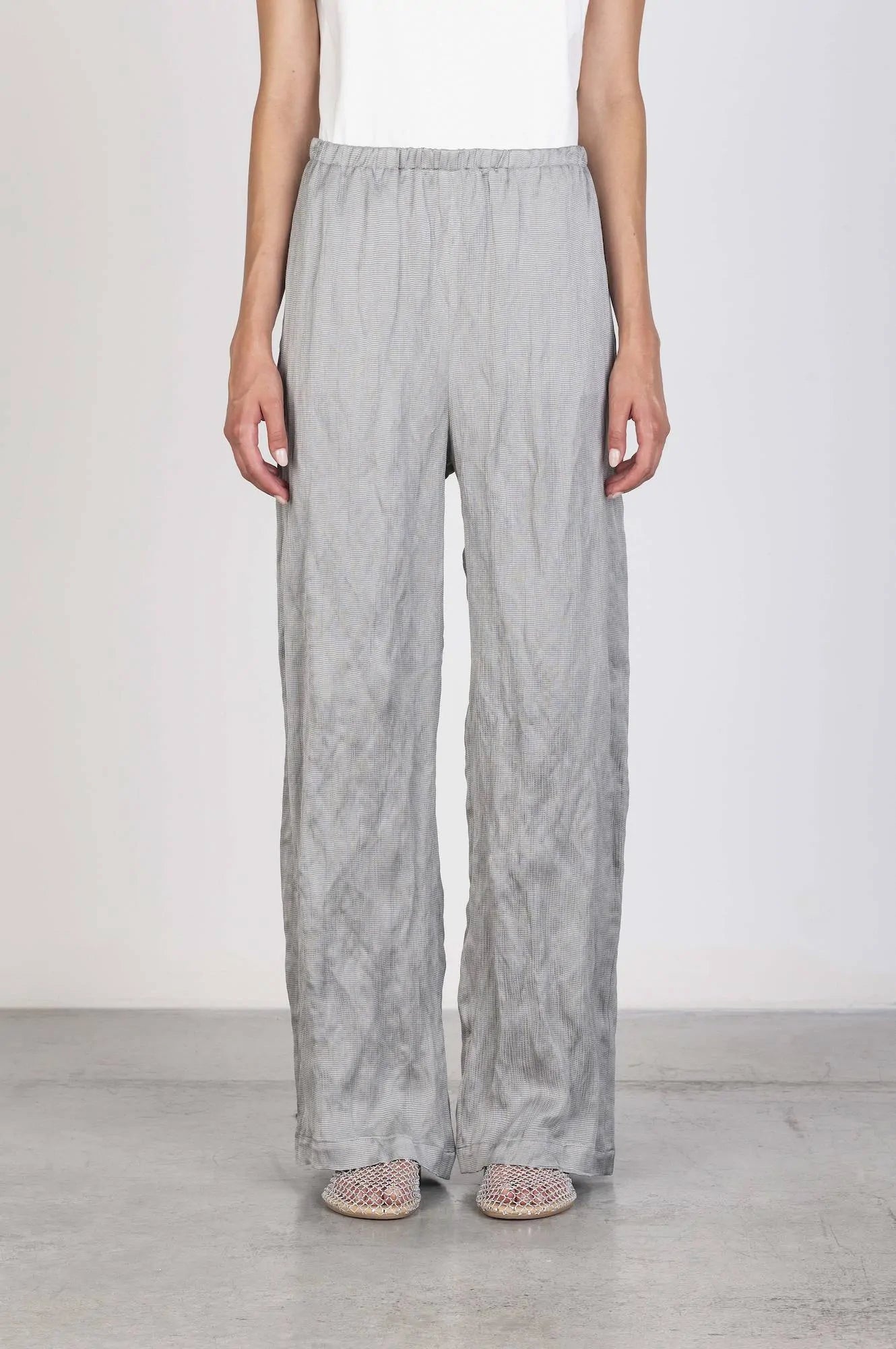 TEXTURED VISCOSE TROUSERS