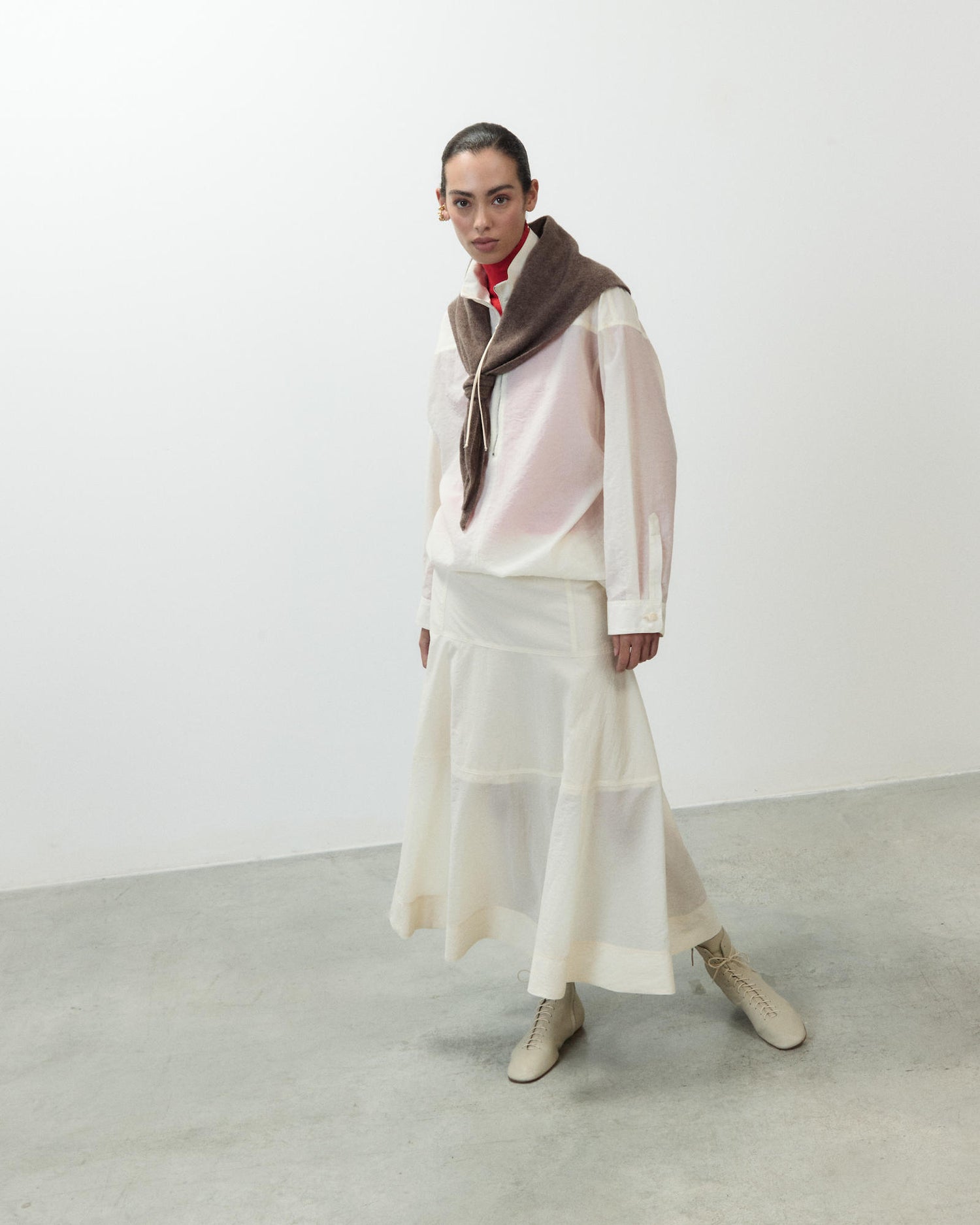 GONNA A RUOTA IN ORGANZA DI LANA