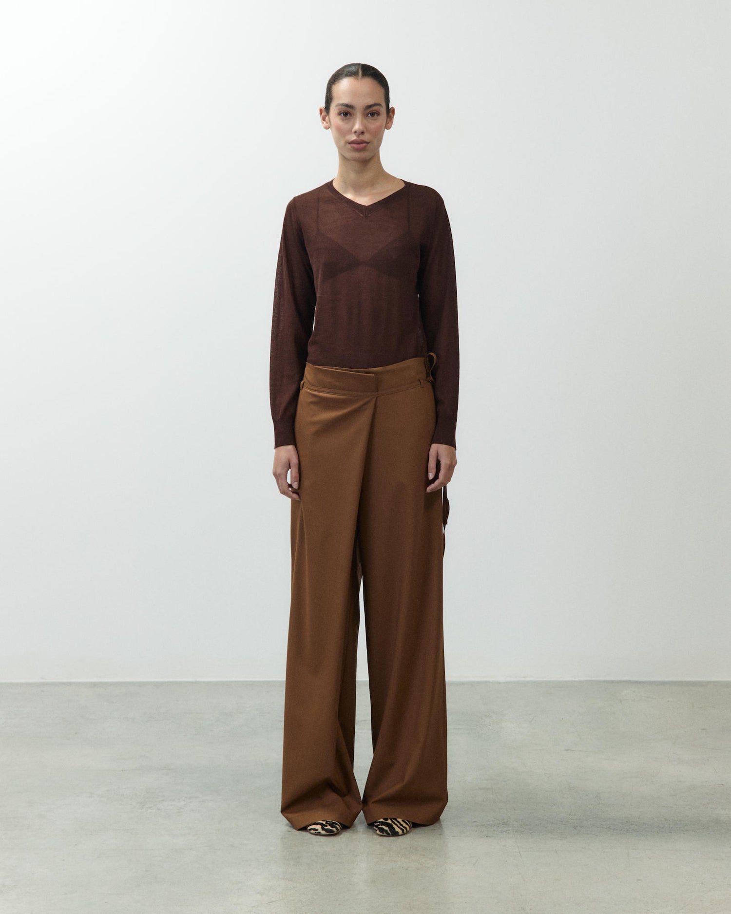 PANTALONE IN LANA A PORTAFOGLIO