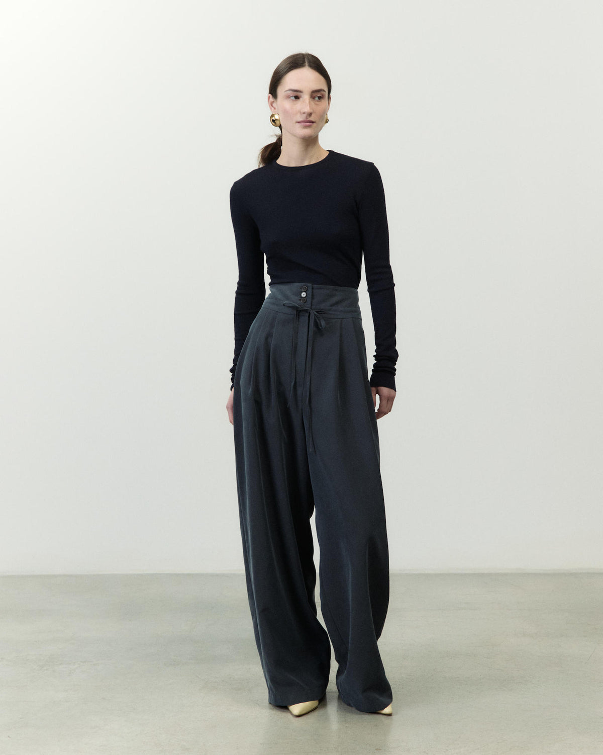 PANTALONE VITA ALTA CON FASCIA
