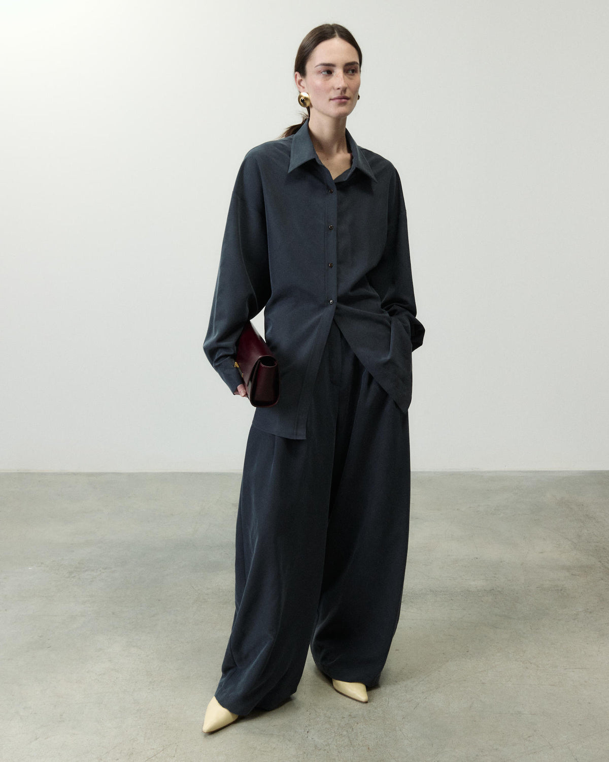 CAMICIA OVERSIZE PLISSETTATA