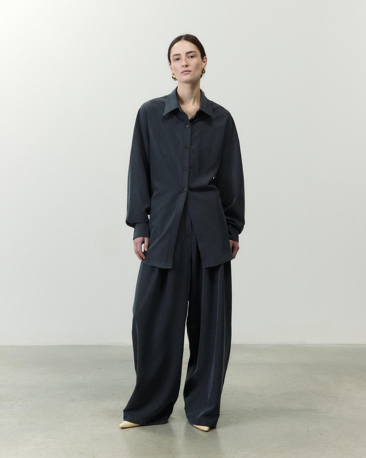 CAMICIA OVERSIZE PLISSETTATA