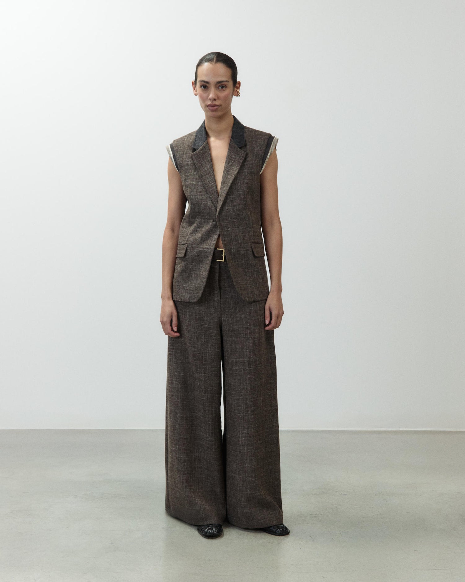 SINGLE-BREASTED WOOL WAISTCOAT
