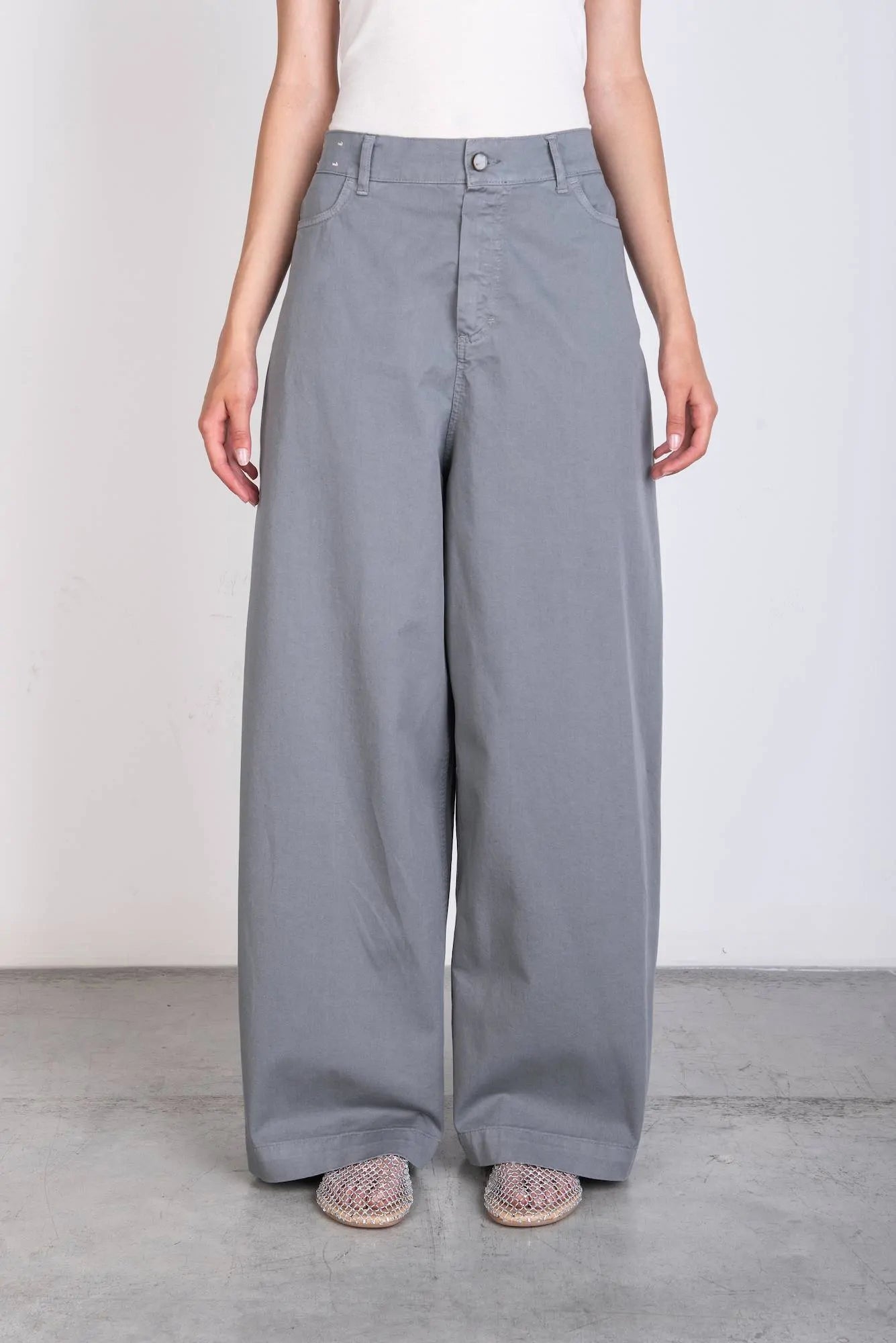 COTTON WIDE LEG TROUSERS