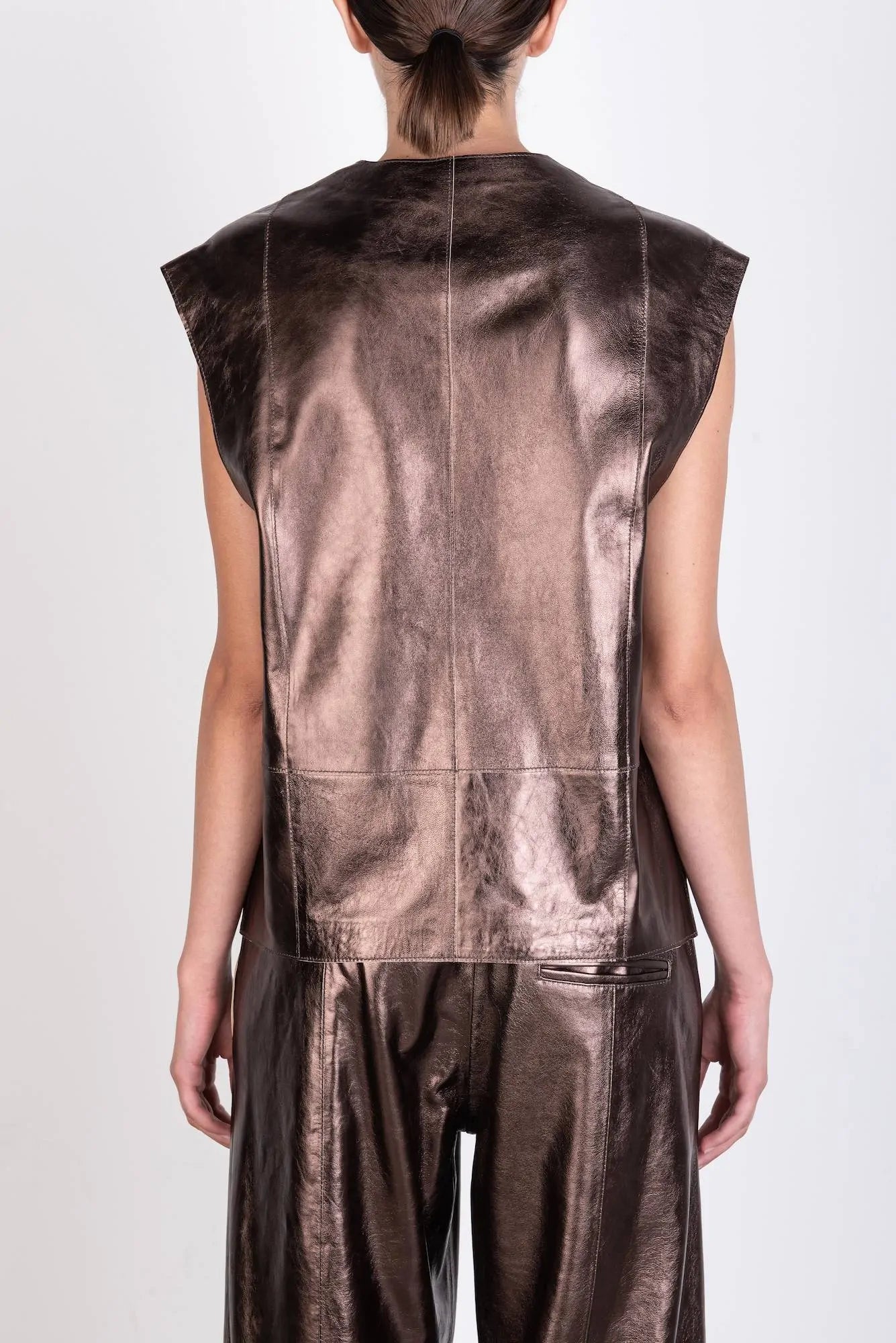 GILET SHINY LEATHER