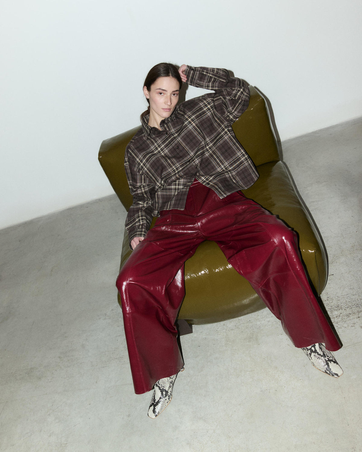 WIDE-LEG LEATHER TROUSERS