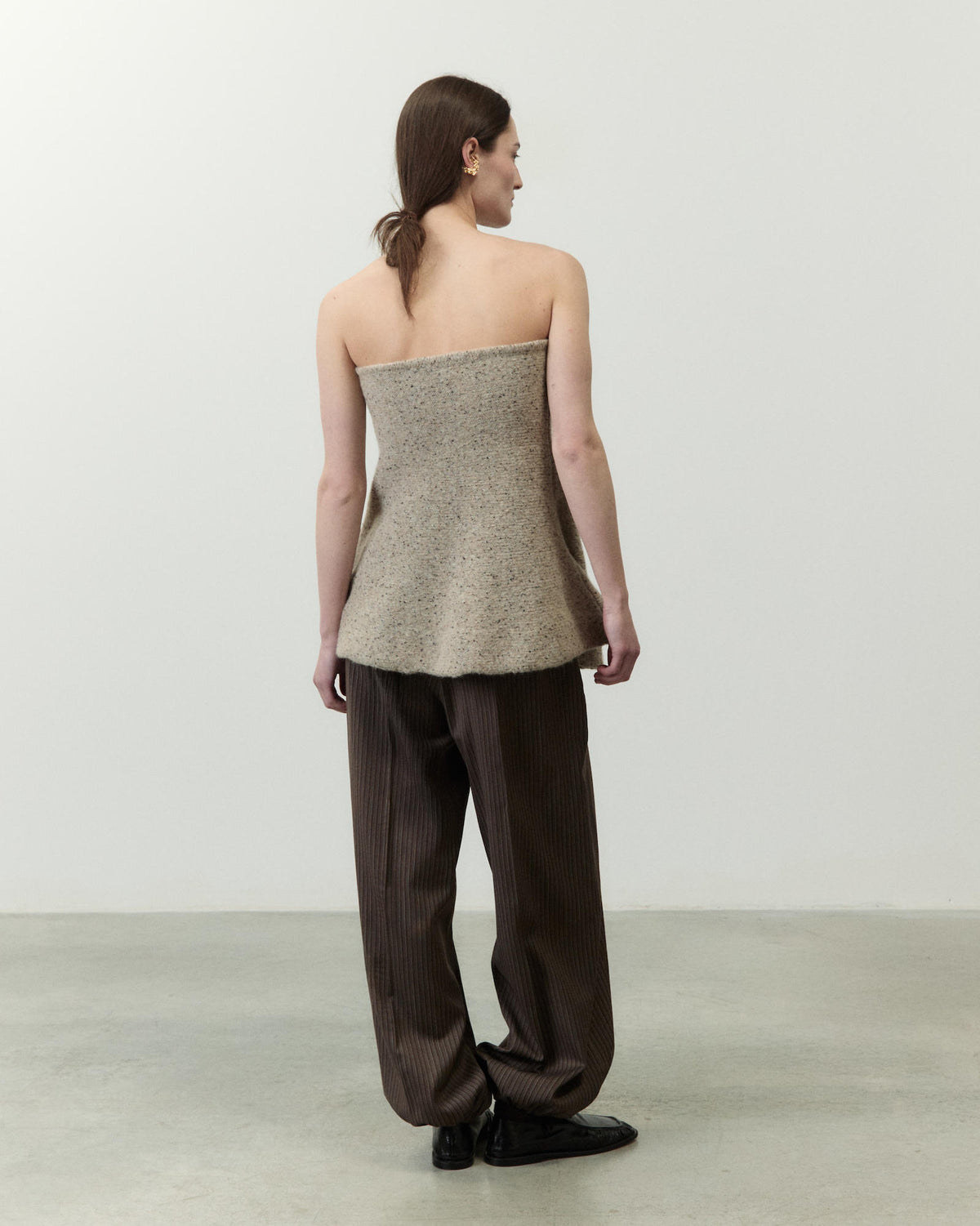 KNIT BUSTIER TOP WITH EMBROIDERY
