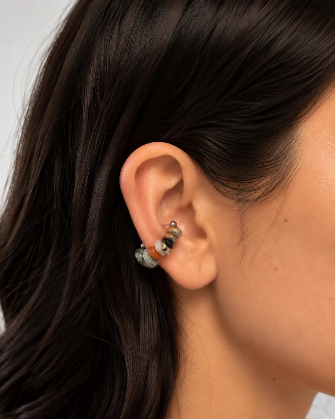 ear cuff with natural stones