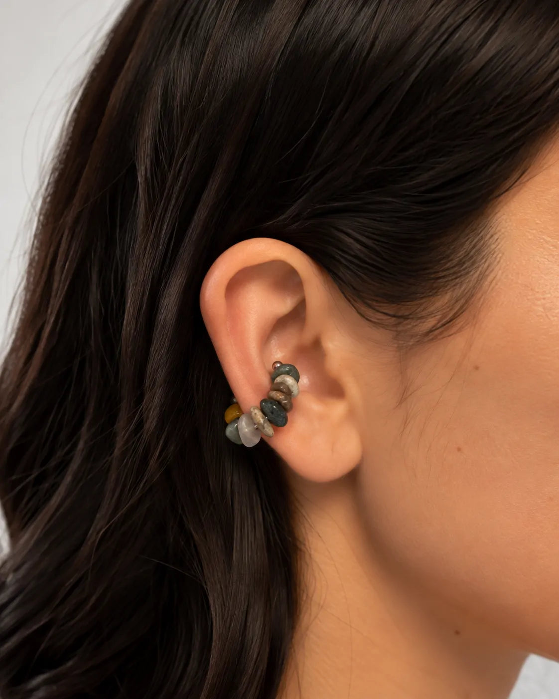 ear cuff with natural stones
