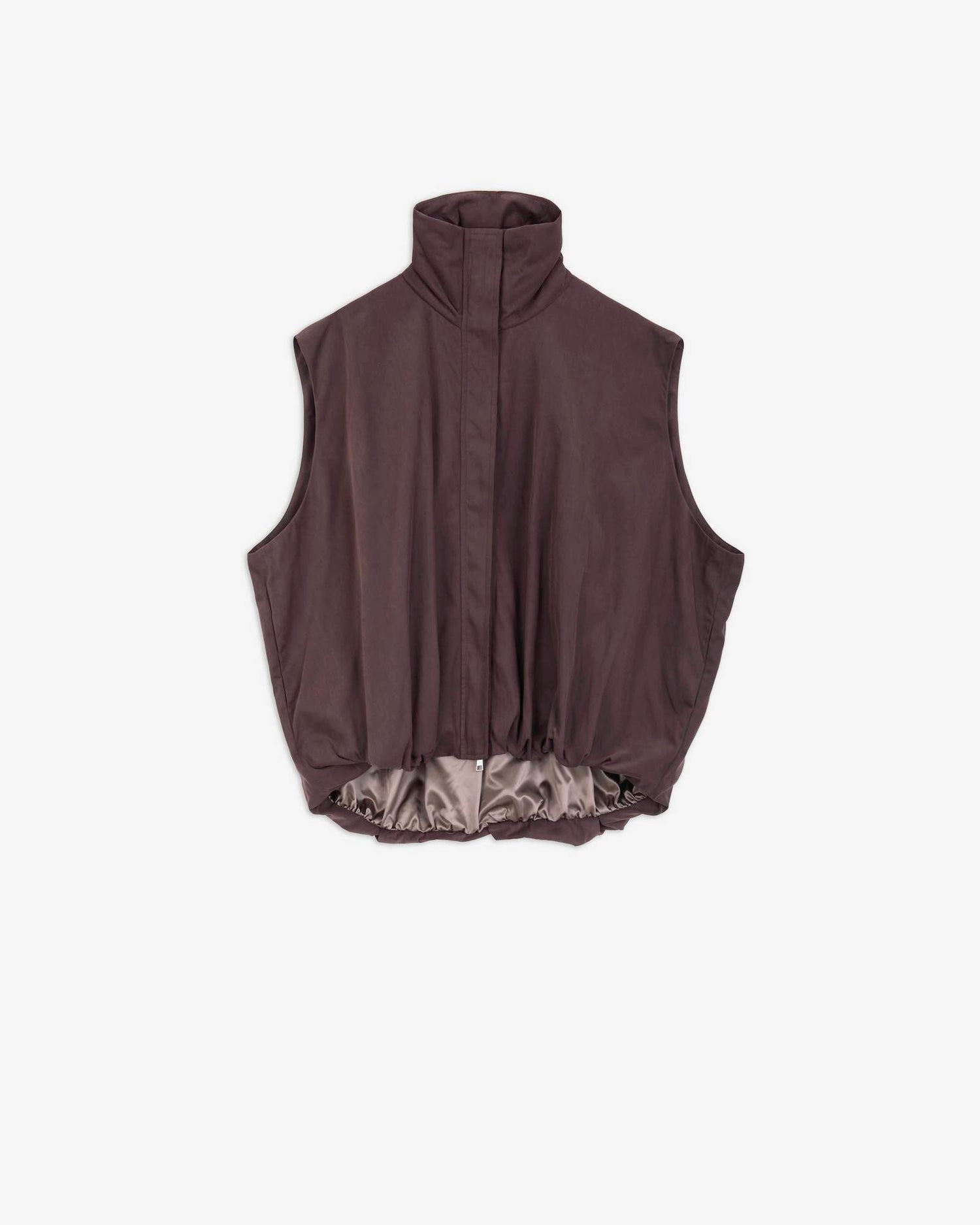 SOFT TOUCH NYLON SLEEVELESS BOMBER JACKET