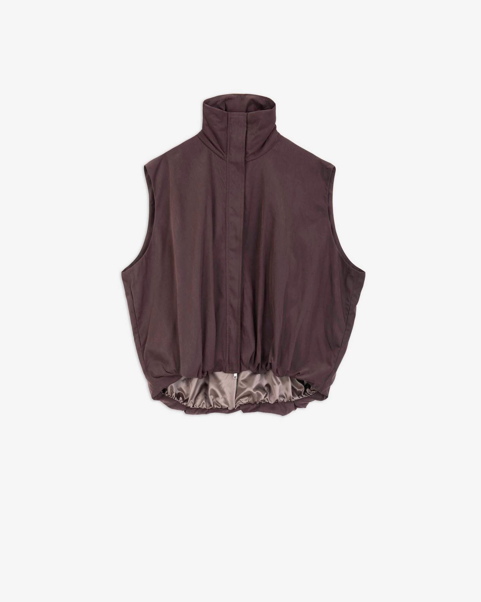 SOFT TOUCH NYLON SLEEVELESS BOMBER JACKET