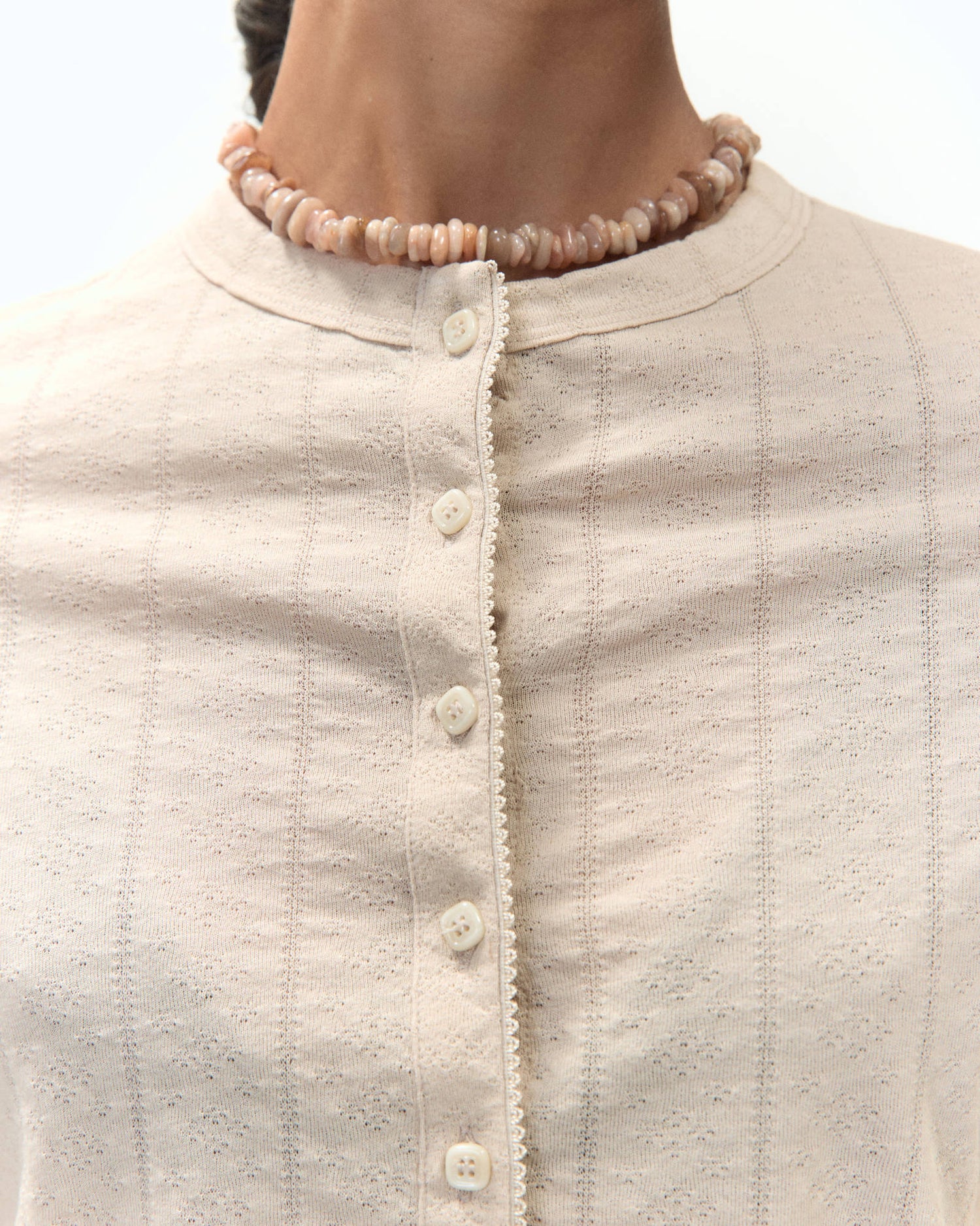A-JOUR JERSEY CARDIGAN