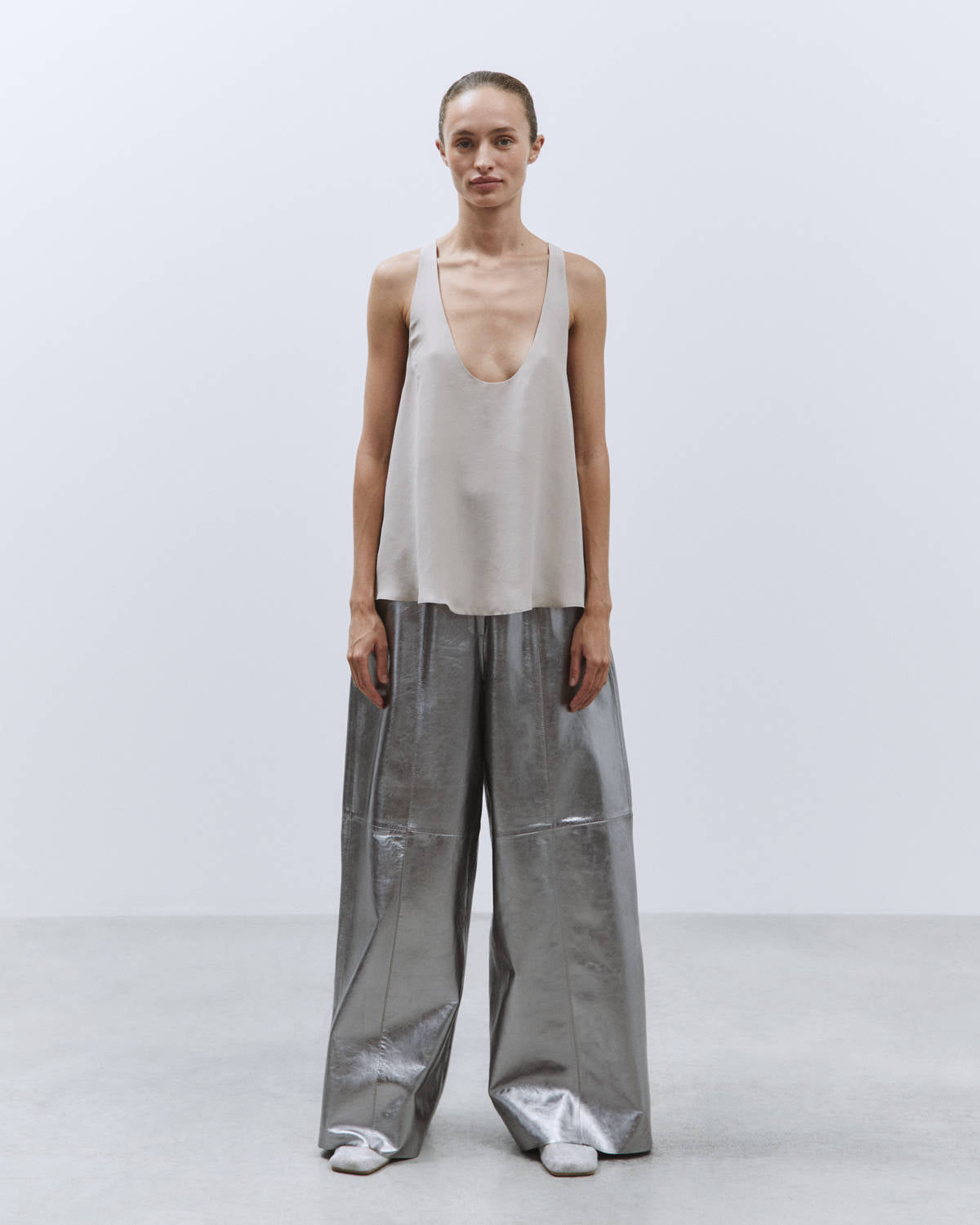 ENZYMATED SILK TANK TOP BLOUSE Petalo