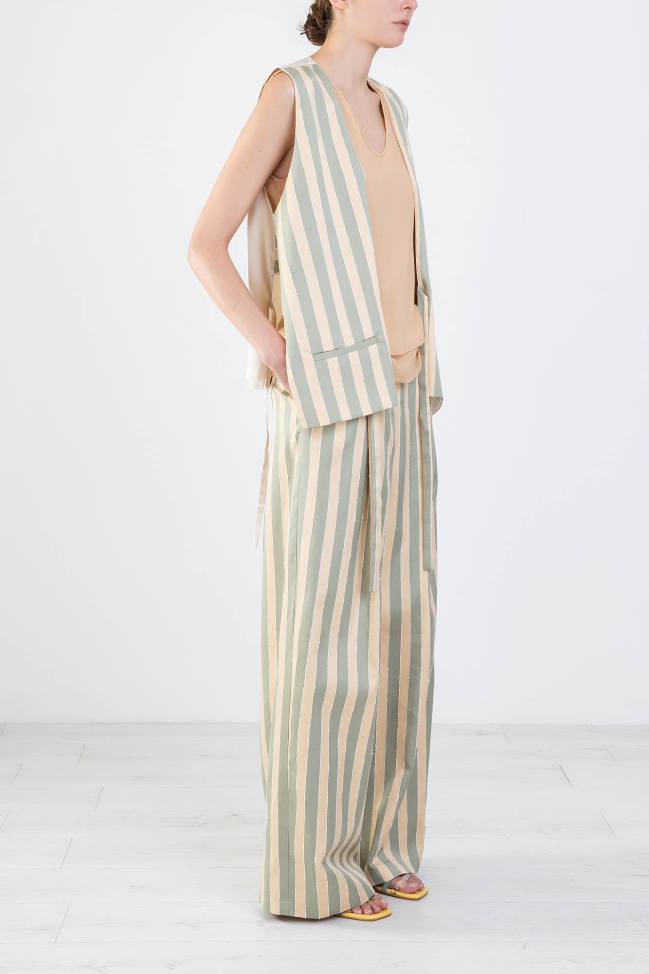 MAXI STRIPED TAILORED TROUSERS