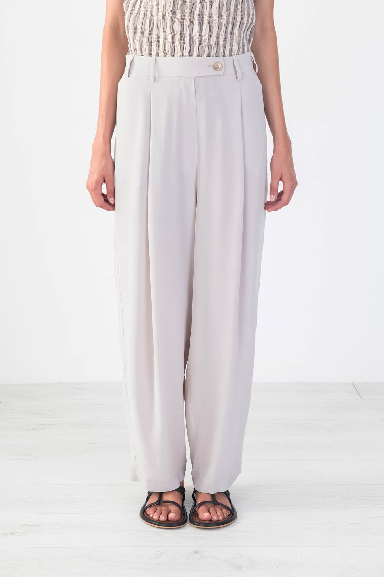 Tailored silk crepe trousers