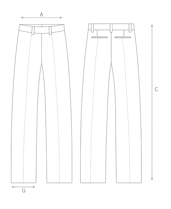 Guida misure DRAWSTRING TROUSERS
