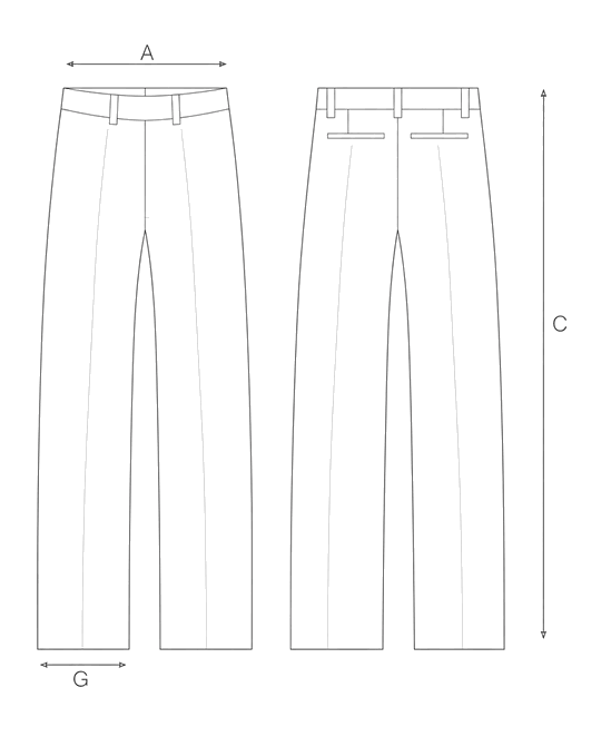 Guida misure WIDE LEG LINEN TROUSERS