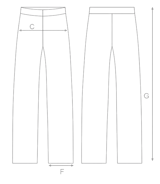 Guida misure WIDE SILK TROUSERS