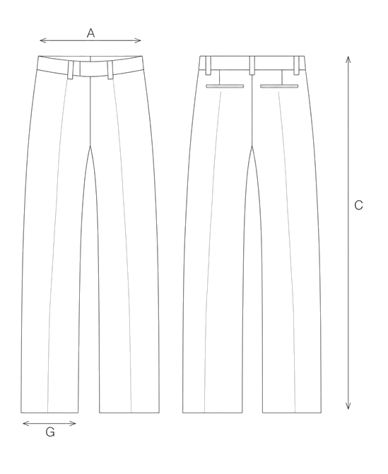 Guida misure PLUMETIS BARREL PANTS
