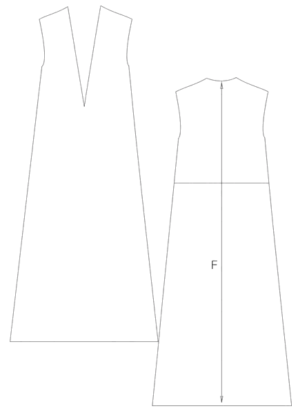 Guida misure V-NECK POPLIN DRESS
