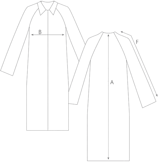 Guida misure LONG DAINETTO TRENCH COAT