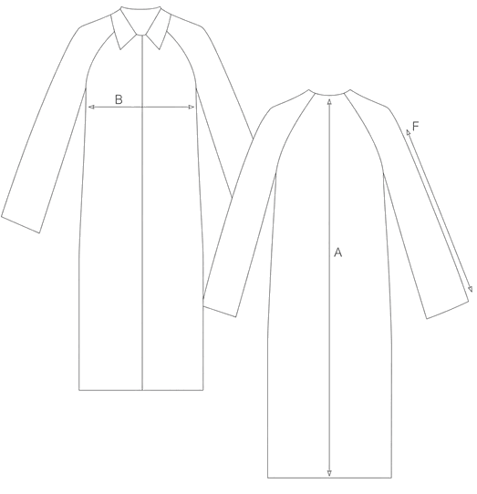 Guida misure TECHNICAL NYLON TRENCH