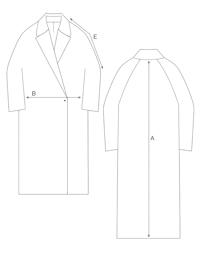 Guida misure LONG SATIN TRENCH COAT