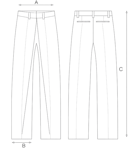 Guida misure STRETCH WOOL TROUSERS