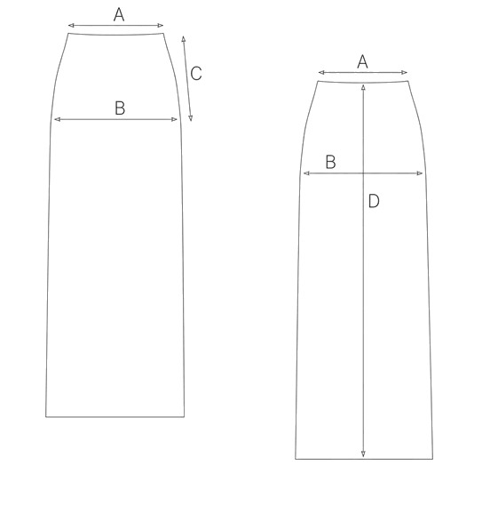 Guida misure LONG WOOL SKIRT