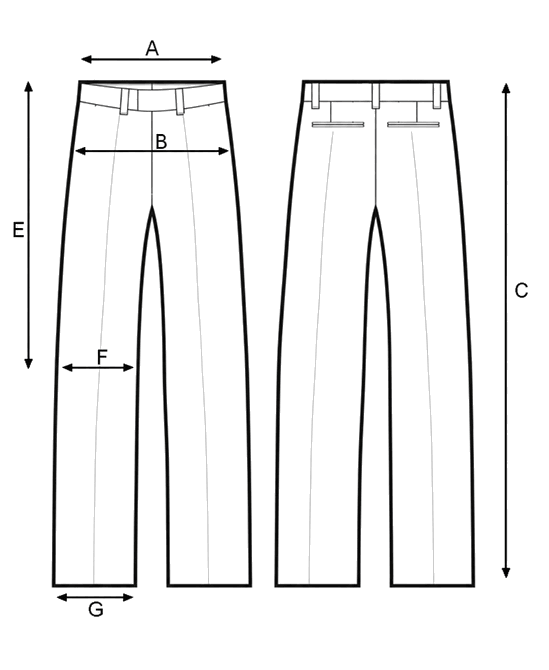 Guida misure WOOL WIDE-LEG TROUSERS