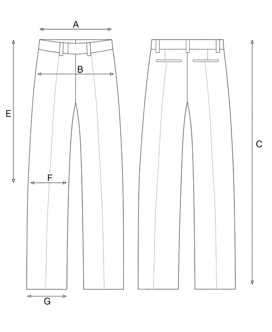 Guida misure PANTALONE BARREL STRETCH