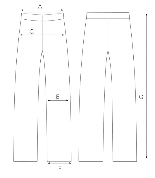 Guida misure GYM FLANNEL TROUSERS