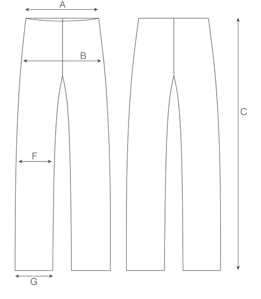 Guida misure SLIM FIT TAILORED TROUSERS