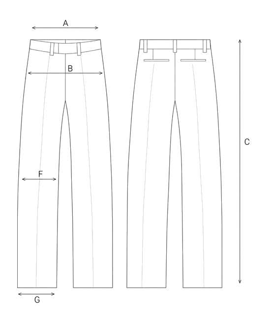 Guida misure WOOL GYM PANTS