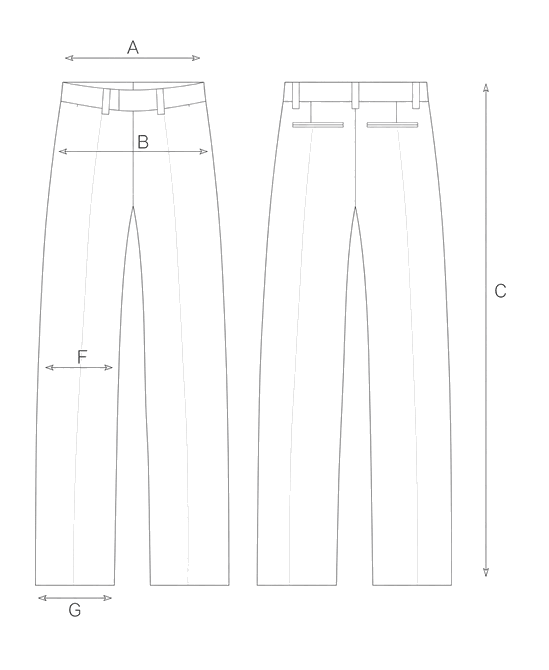 Guida misure VELVET PAJAMA-STYLE TROUSERS