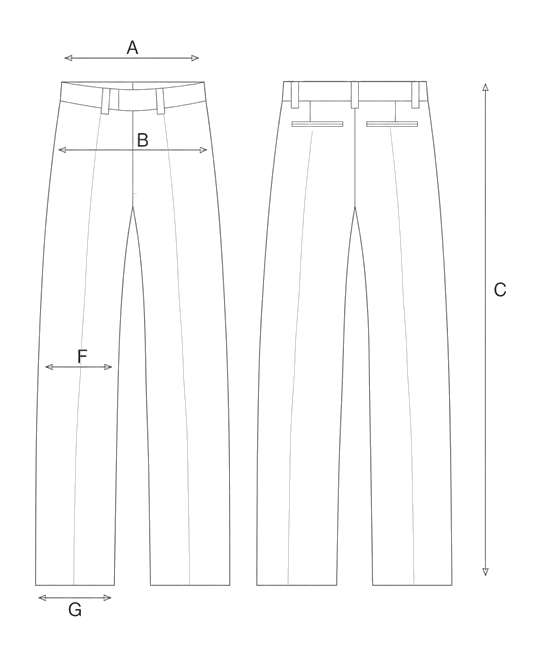 Guida misure STRETCH WIDE-LEG TROUSERS