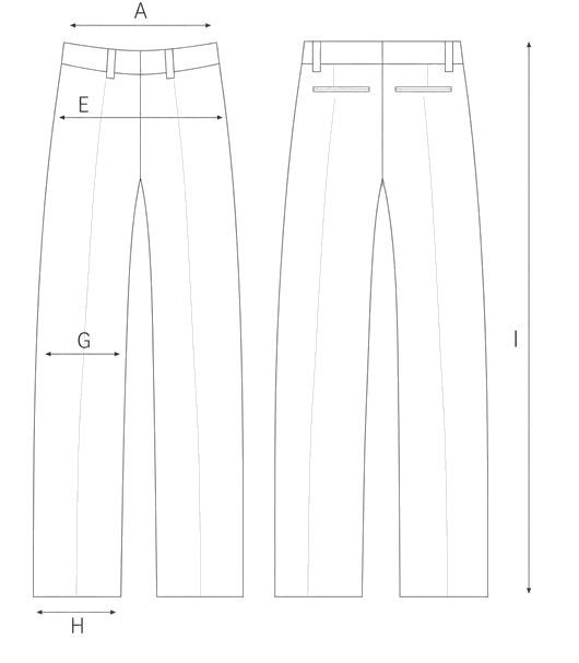 Guida misure EMBROIDERED FLANNEL TROUSERS