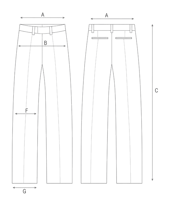 Guida misure VELVET BARREL TROUSERS