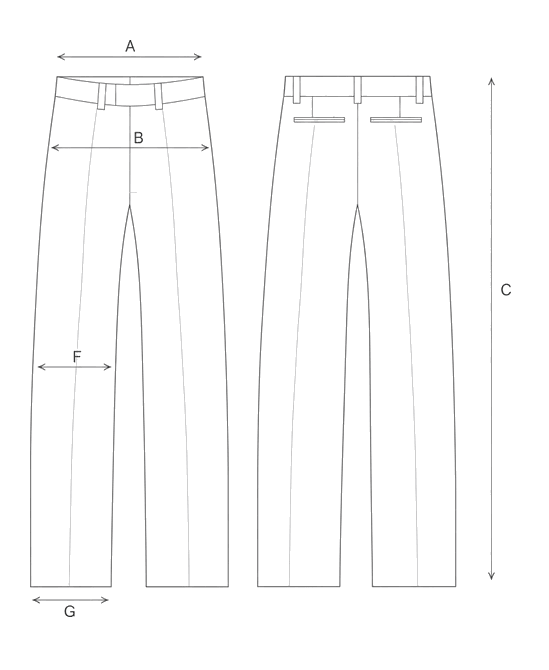 Guida misure WOOL GAUCHO PANTS