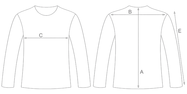 Guida misure LONG CREW-NECK SHIRT