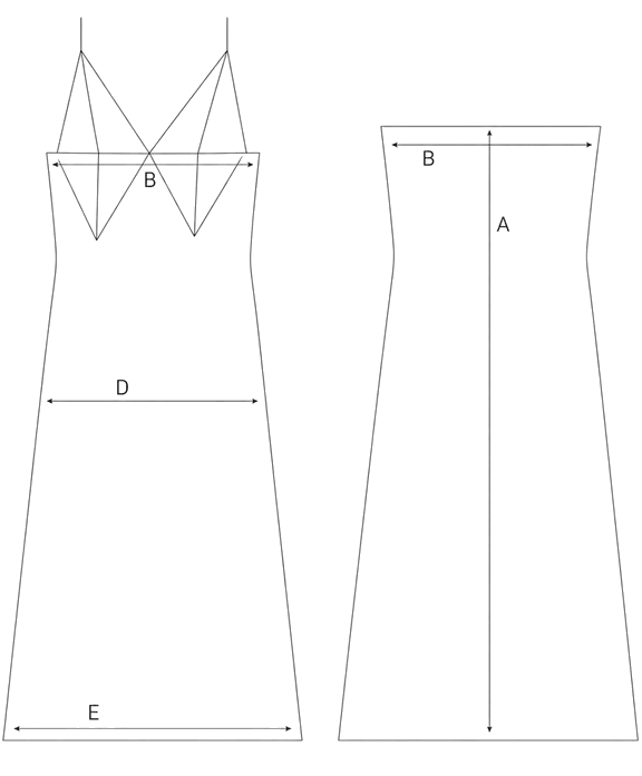 Guida misure SATIN AND LACE SLIP DRESS