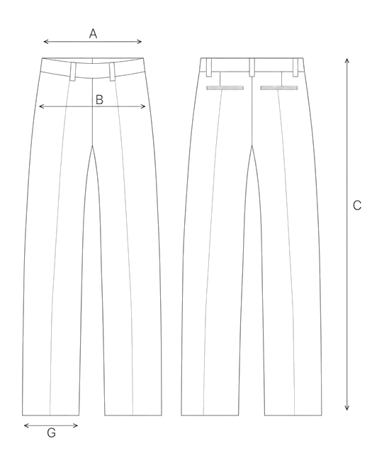 Guida misure LUREX TROUSERS WITH SARONG SKIRT